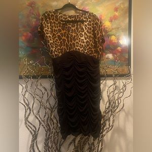 leopard dress with elastic design forms to the shape of you stretchy lower half